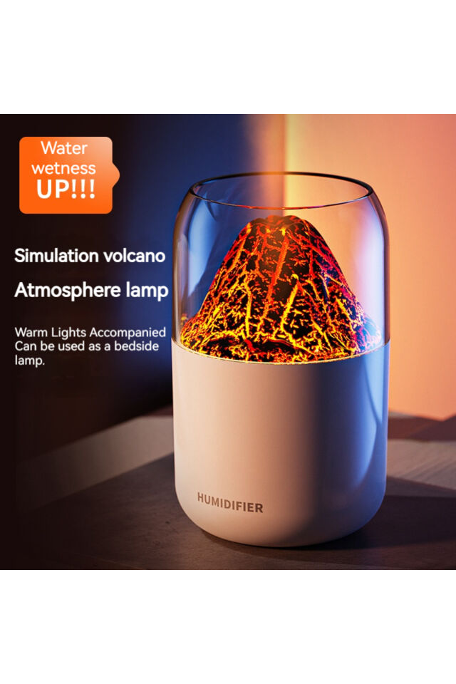 300 ml Oda ve Araç Hava Nemlendirici Buhar Makinesi Volkanik Alev  RGB