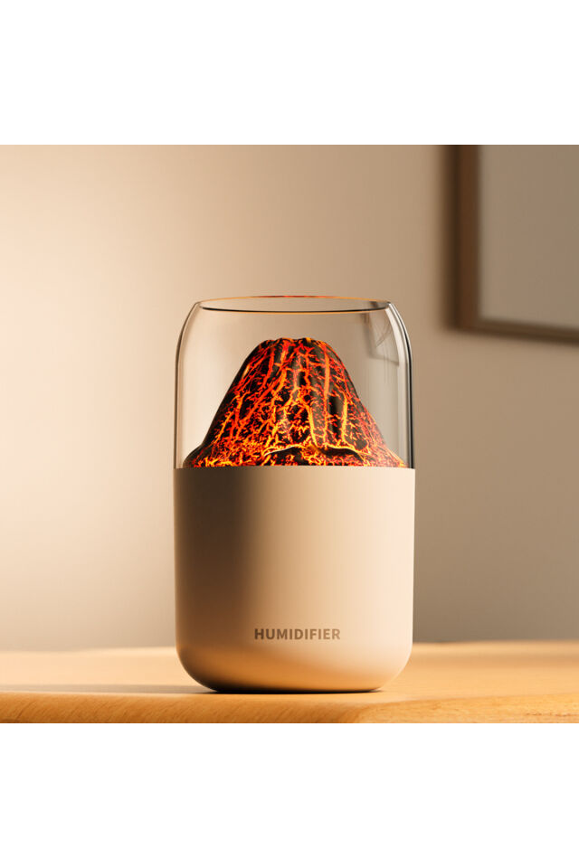 300 ml Oda ve Araç Hava Nemlendirici Buhar Makinesi Volkanik Alev  RGB