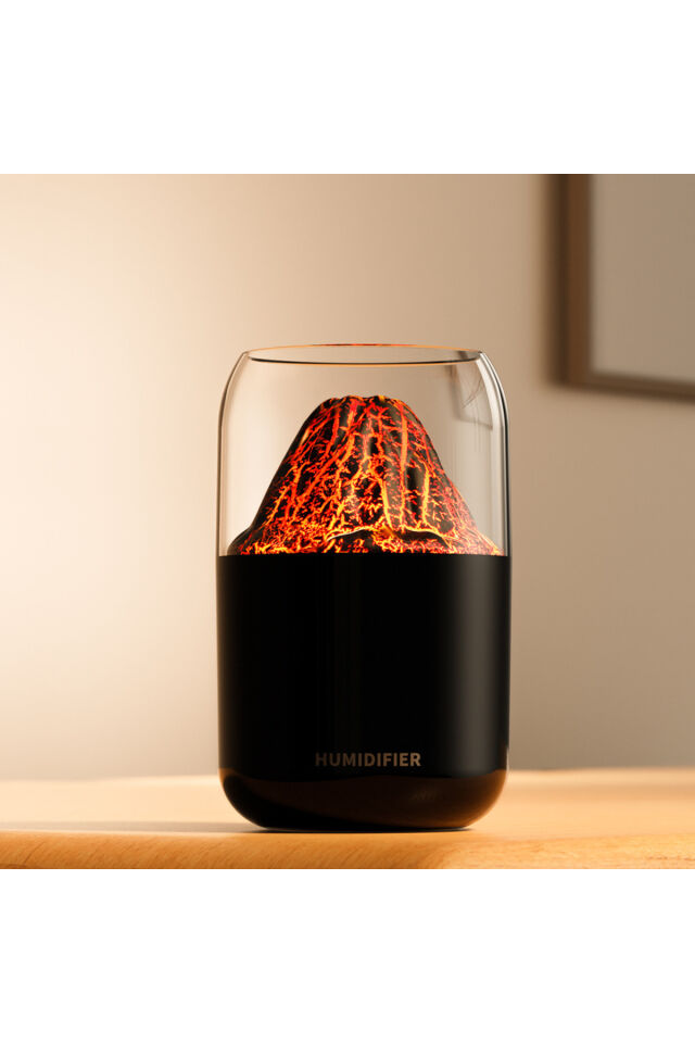 300 ml Oda ve Araç Hava Nemlendirici Buhar Makinesi Volkanik Alev  RGB