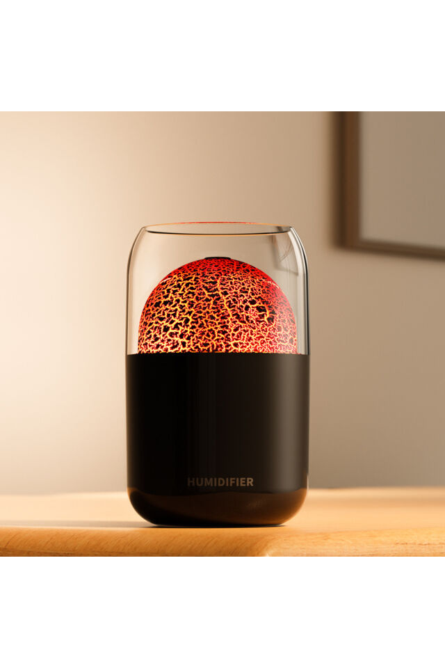 300 ml Oda ve Araç Hava Nemlendirici Buhar Makinesi Volkanik Alev  RGB