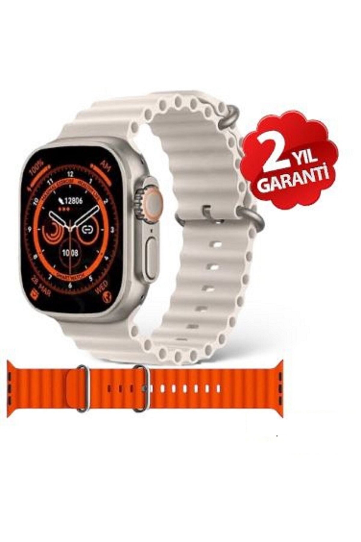 Watch 8 Ultra Saat Cellular 49mm Titanyum Kasa Çift Kordon 2.05 Inc Hd Ekran Nfc Ios Android Uyumlu