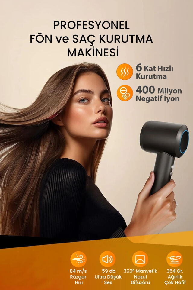 X116 Ultra İyonlu Saç Kurutma Makinesi Ultra Sessiz ve Hızlı Kurutma
