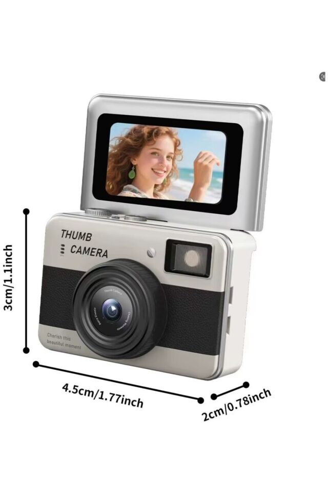 48MP 4K Mini Dijital Fotoğraf Makinesi 2.4'' Döner Selfie Ekranı Otomatik Odaklama LED Flaş Şarj Edilebilir