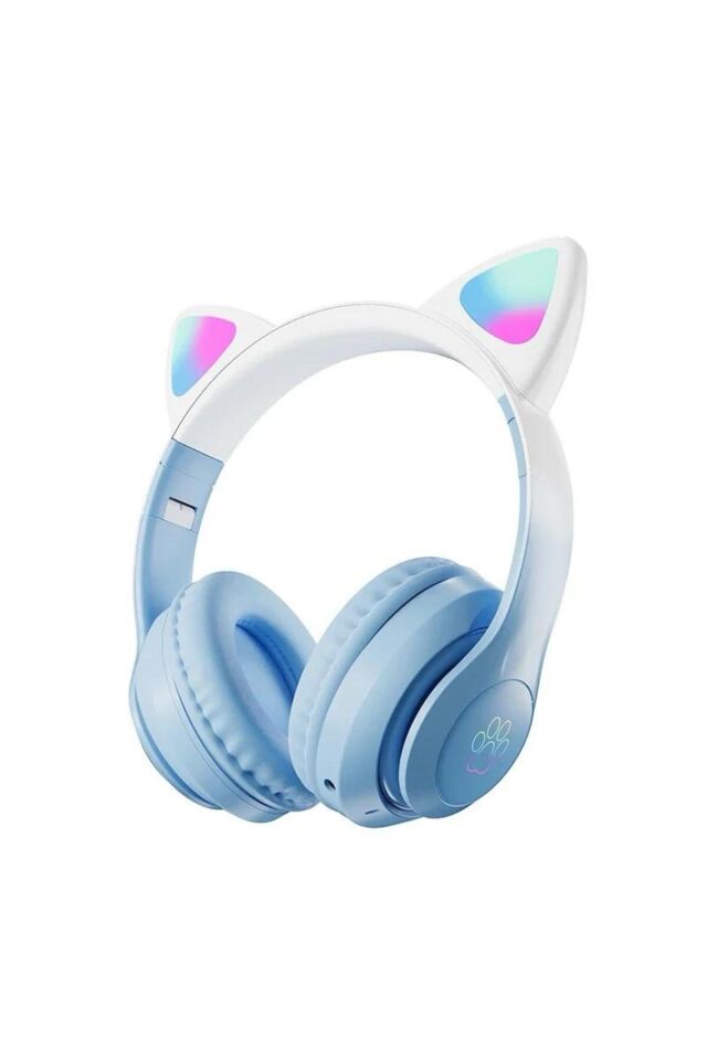 Kulak Üstü Bluetooh Kulaklık Rgb Işıklı Katlanabilir Aux Kablolu Stero Oyun Ve Müzik Kulaklığı