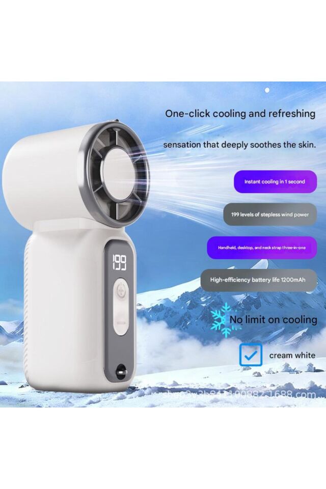 Süper Şarjlı Mini El Tipi Fan USB Şarjlı Turbo Güçlü Uzun Süreli Dijitalli