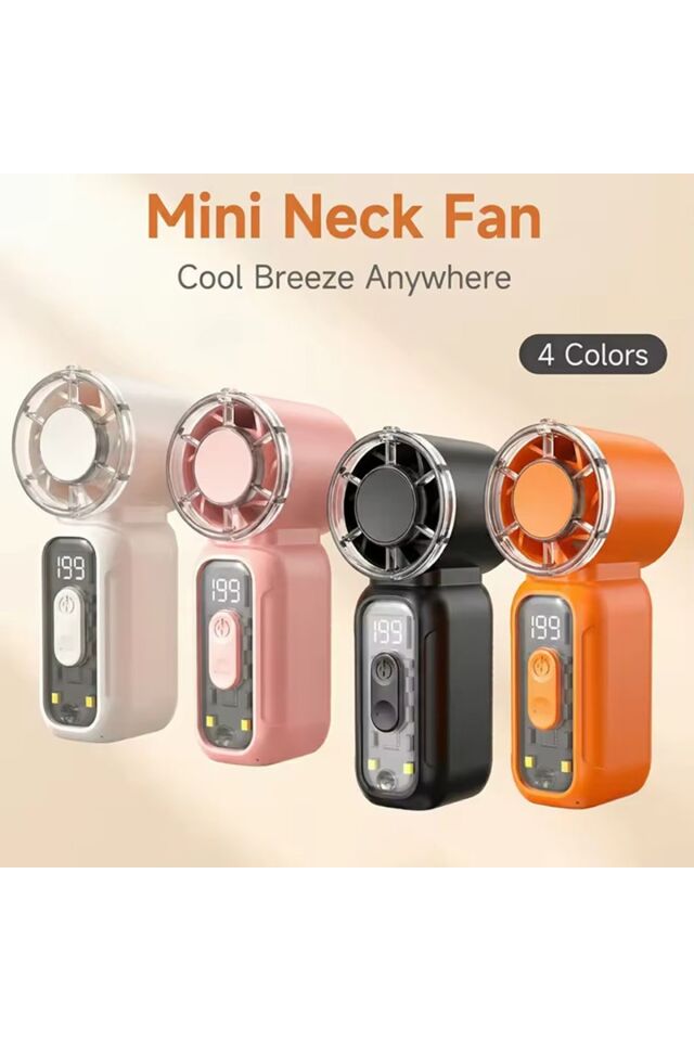 Süper Şarjlı Mini El Tipi Fan USB Şarjlı Turbo Güçlü Uzun Süreli Dijitalli
