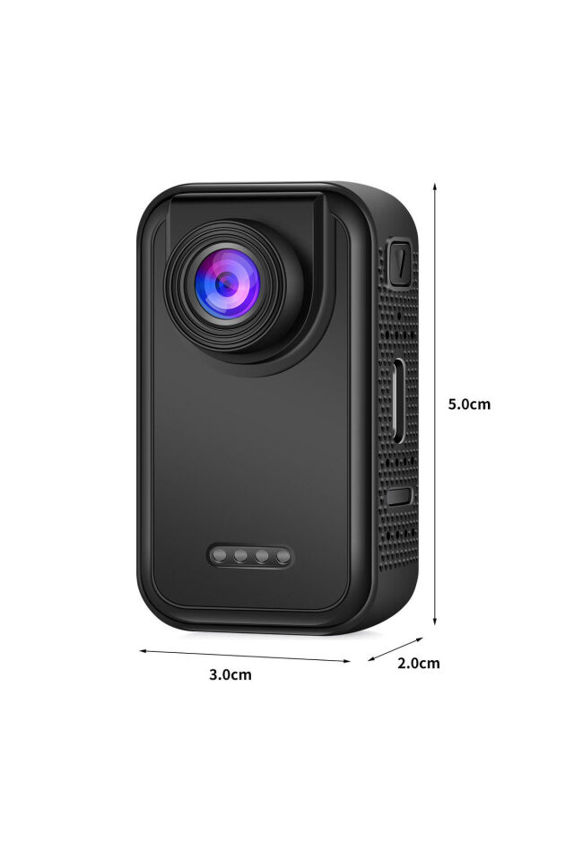Vlog Seyahat ve Günlük Video Çekimleri İçin Mini Vücut Aksiyon Kamerası