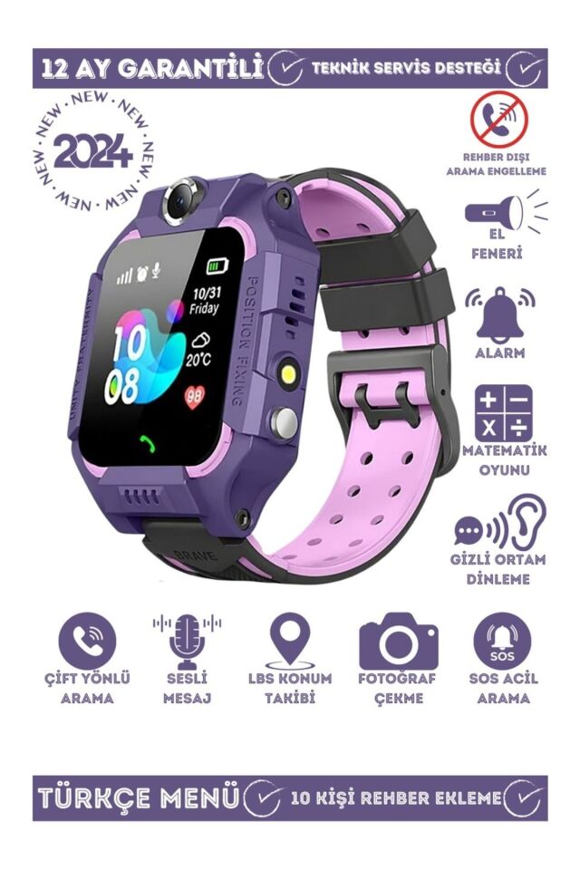 Akıllı Çocuk Saati Takip Ve Arama Gps Li Sim Kartlı Kameralı
