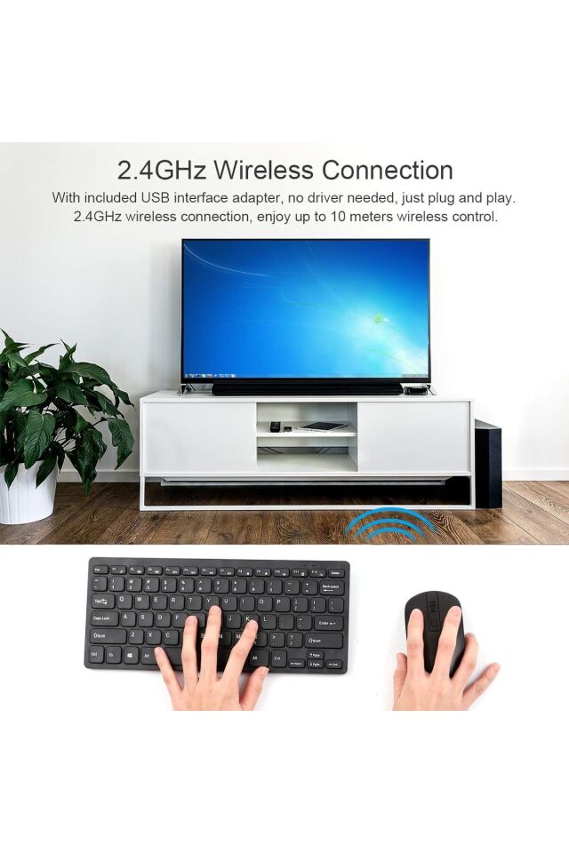 Mini Kablosuz Wireless Klavye Mouse Seti 2.4 Ghz