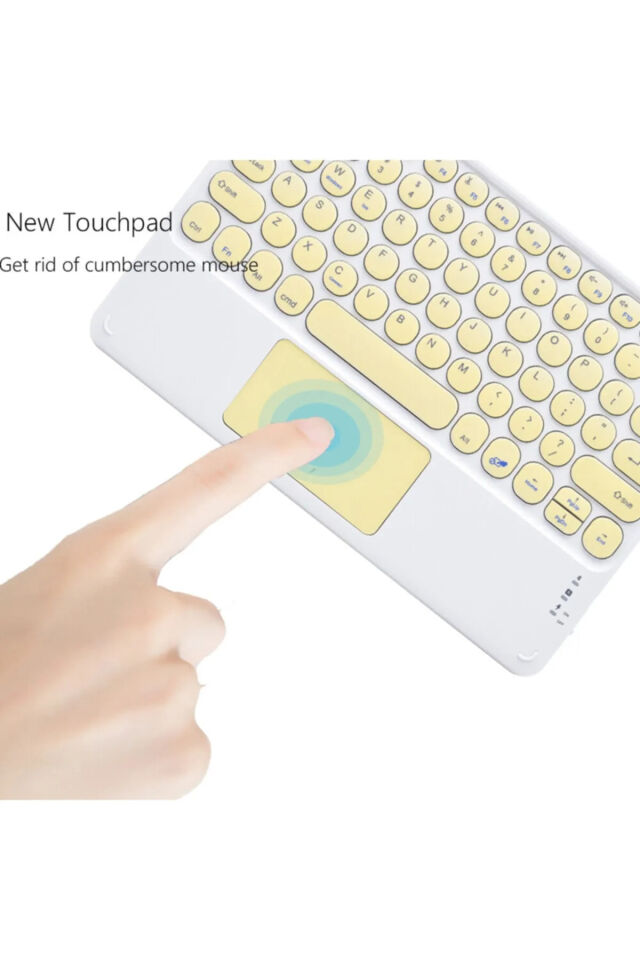 Tüm Cihazlara Uyumlu Akıllı Taşınabilir Şarj Edilebilir Kablosuz Bluetooth Klavye Mause Pad