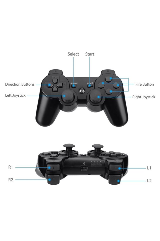 Ps3 Kablosuz Analog Oyun Kolu Dualshock Oyuncu Konsol Wireless Joystick Double Kumanda