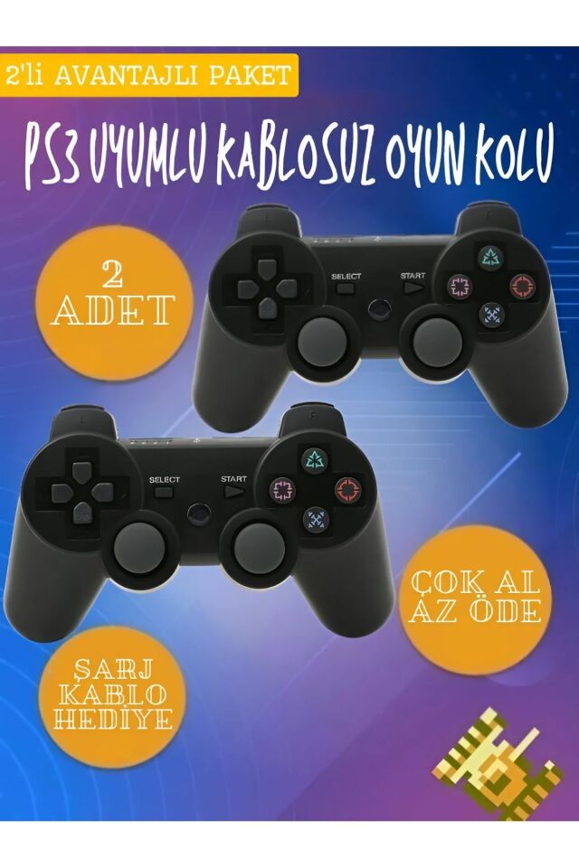 Ps3 Kablosuz Analog Oyun Kolu Dualshock Oyuncu Konsol Wireless Joystick Double Kumanda