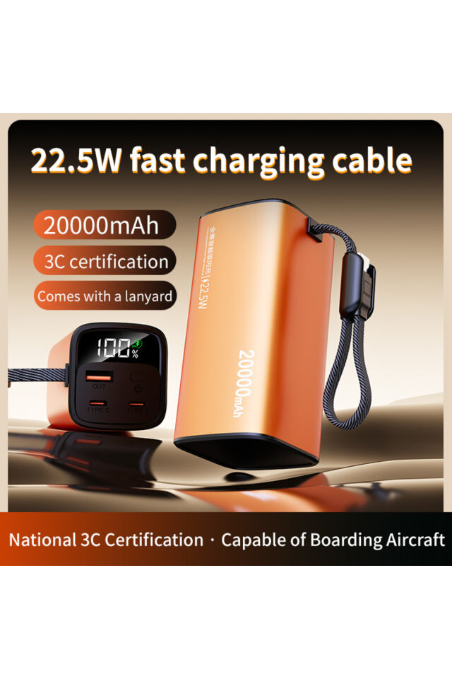 20000mAh Güç Bankası Hızlı Şarjlı Akıllı Ürünler için Taşınabilir Şarj Cihazı Powerbank