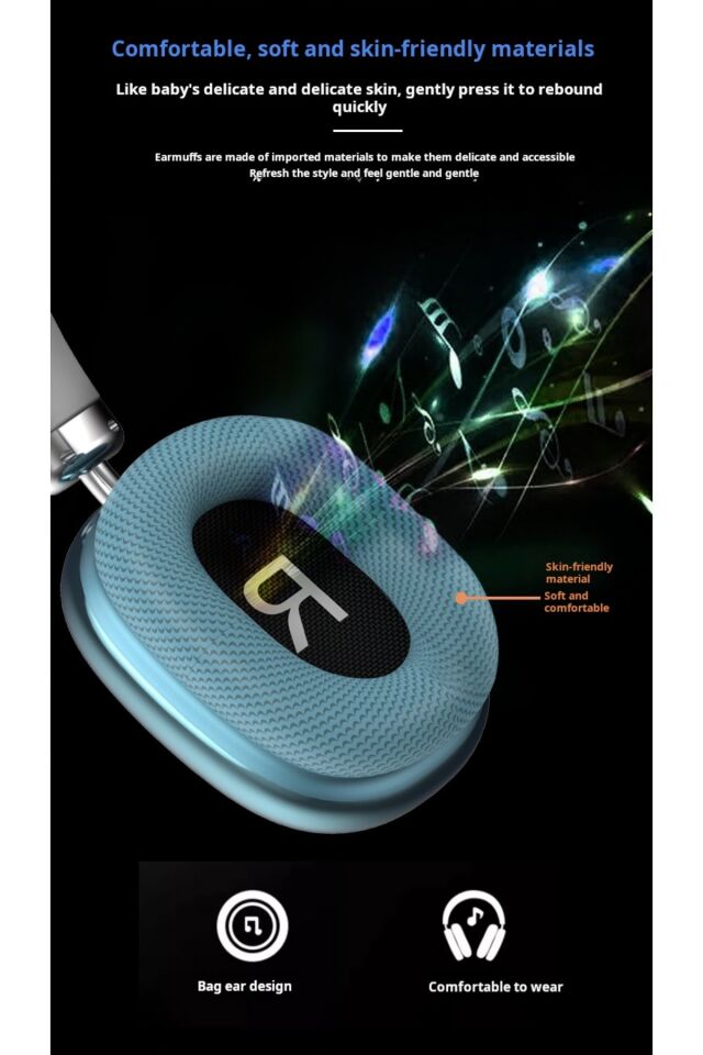 P9 Air Pro Max Uyumlu Kablosuz Kulak Üstü Bluetooth Kulaklık Kılıfılı
