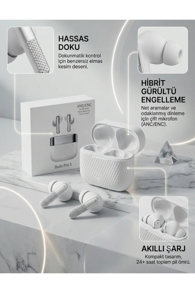 2027 Yeni Nesil Bluetooth Kulaklık Pro 5 Enc Spor Kulaklıklar Kablosuz Stereo Kulaklıklar TWS Kulaklık
