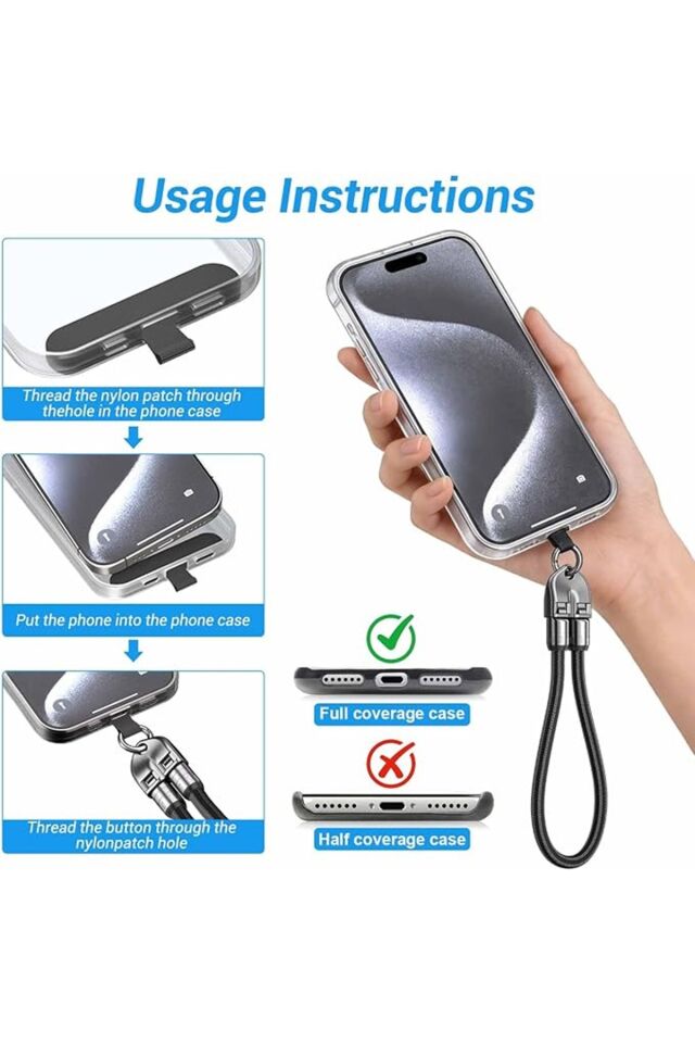 Bilekli Askılı Telefon Kablosu 30cm 5A PD240W Hızlı Şarj Veri Kablosu TYPE-C