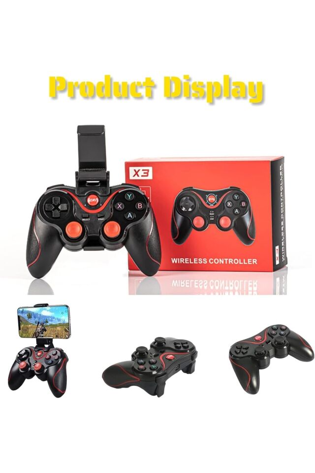 X3 PUBG Kablosuz Standlı Gamepad Telefon Standlı Android, PC, PS3 Uyumlu