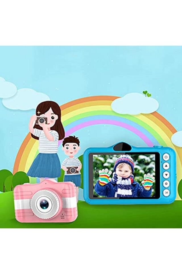 Çocuk Fotoğraf Makinesi 3.5 Inç 80w Hd Çift Lens Selfie Kamera