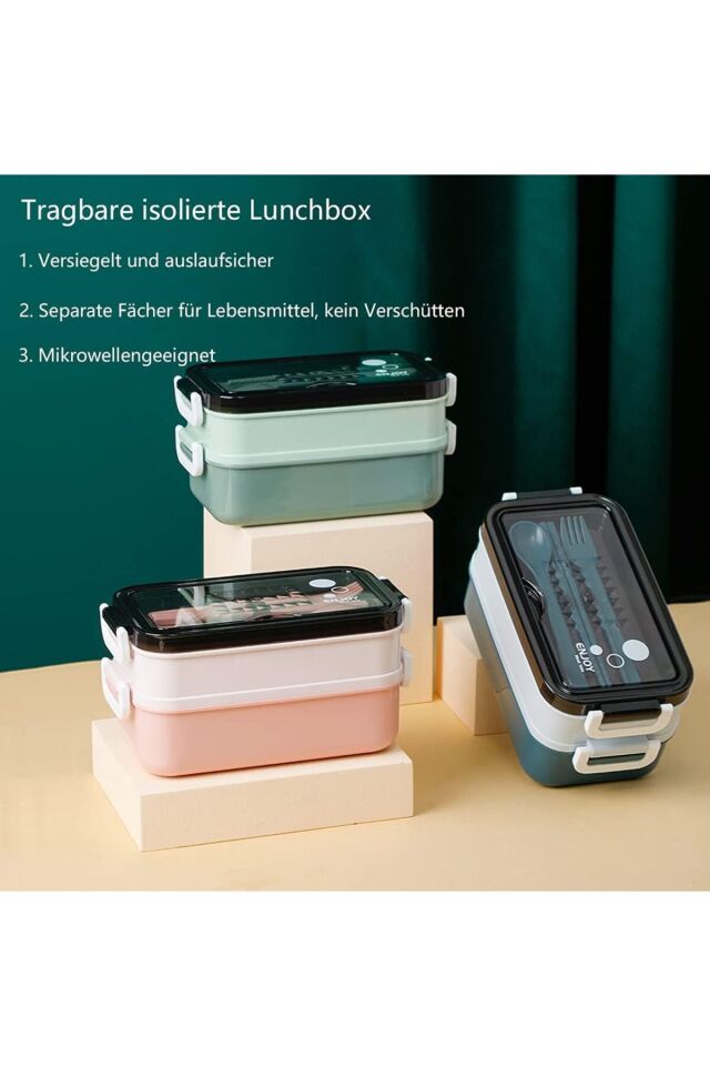 Paslanmaz Çelik Yemek Tası Isı Yalıtımlı 3 Katlı Yemek Termosu Ofis Kamp Lunchbox