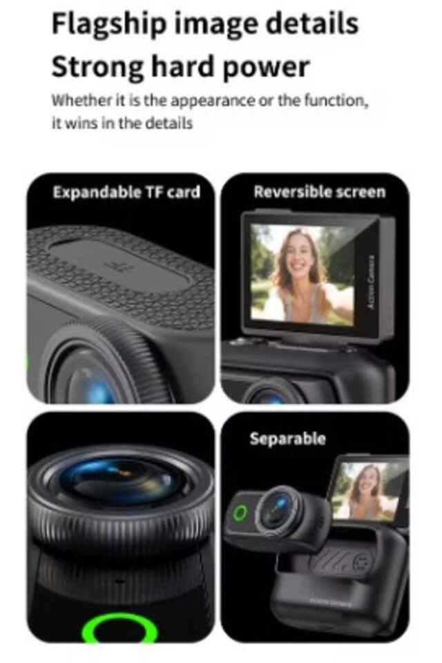 1080P Dijital Video Kamera 32GB Dijital Vlog Boyun Askılık Fotoğraf Makinesi Türkçe Yeni Ürün